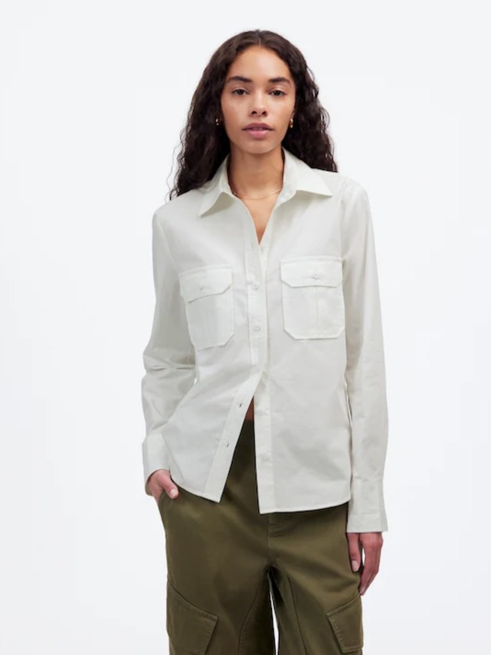 Madewell Utility-Pocket Button-Up Shirt in Eyelet White size 8 New with tag - Picture 1 of 10